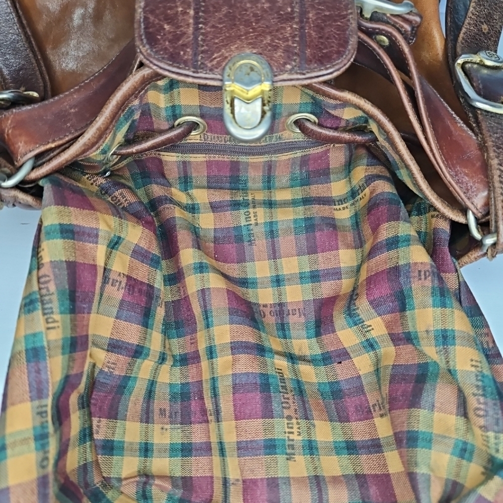 Vintage Marino Orlandi Large Leather Drawstring Bucket Tote Bag Authentic Design - Picture 14 of 14